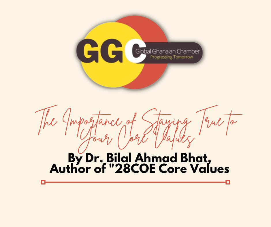 The Importance of Staying True to Your Core Values By Dr. Bilal Ahmad Bhat, Author of "28COE Core Values