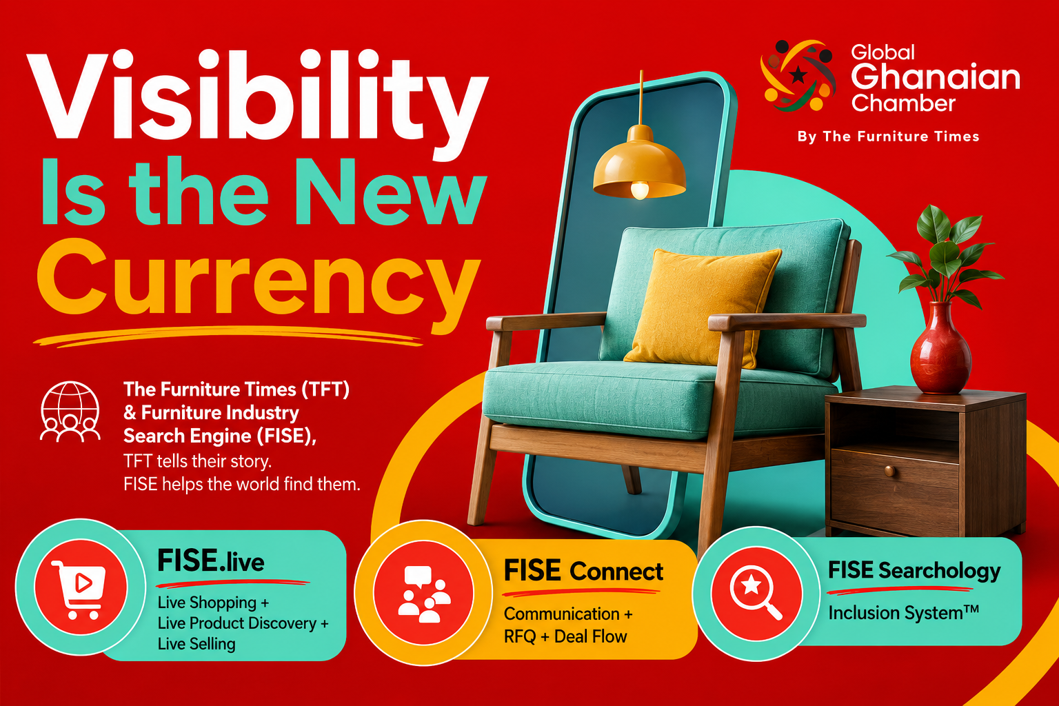 Visibility Is the New Currency Why Businesses That Cannot Be Found Will Be Forgotten The global visibility revolution powered by Global Ghanaian Chamber, The Furniture Times and FISE Searchology Inclusion System